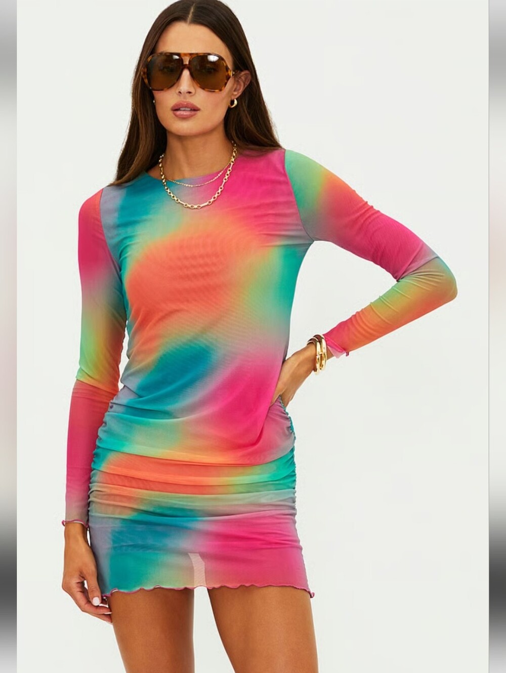 Beach Riot Roma Dress Strawberry Sunset Ombre Multicolor Beach! XL